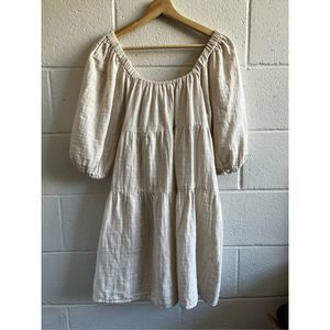 Mango cotton puff sleeve dress